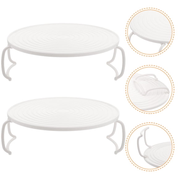 WHAMVOX Microwave Oven Turntable Tray with 2-Piece Layered Storage Rack for Kitchen Use, ABS Material, Home Appliance Accessory