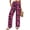 Rose Red Floral, variant on Womens Pants Casual Boho Palazzo Pants Wide Leg Lounge Pants Trousers with Pocket