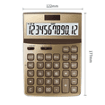 thumbnail image 4 of Calculadora multifunción de pantalla grande Pantalla HD digital de 12 bits Protección Ojo Botón solar Batería Doble seguro Calculadora financiera Regalo práctico (Color: Oro), 4 of 5