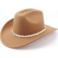 thumbnail image 5 of Western Style Rhinestone Cowboy Hat with Wide Brim for Travel and Everyday Wear Sun Shield Casual Desert- Accessory, 5 of 5