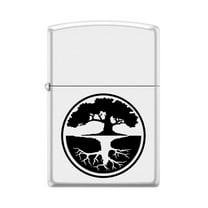 Zippo Lighter - Personalized Customize Message Engrave on Backside for Heart of The Tree (White Matte #Z5446)