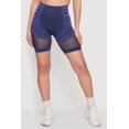 thumbnail image 3 of Women's Striped Fishnet Detail Seamless Biker Shorts, 3 of 4