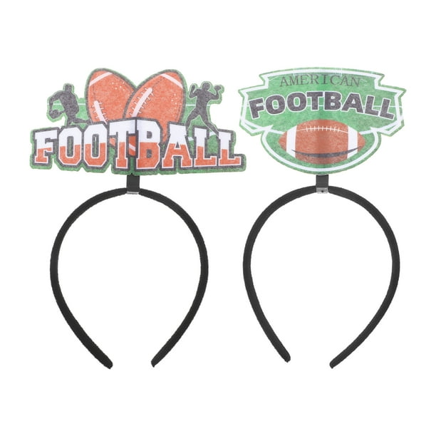 KAKOWELY 2 diademas con temática de fútbol americano y rugby, accesorios para el cabello para fiestas.