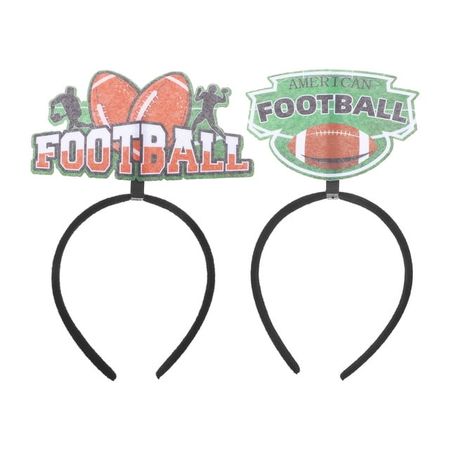 KAKOWELY 2 diademas con temática de fútbol americano y rugby, accesorios para el cabello para fiestas.