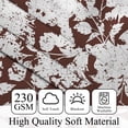thumbnail image 3 of MIZHONA Brown and  White Blackout Curtains for Living Room Floral Pattern Window Curtain Set of 2,42"x84", 3 of 6