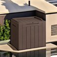 thumbnail image 6 of BOBOKY 30 Gallon Resin Deck Box Outdoor Indoor Waterproof Storage Box for Patio Furniture Pool Accessories Storage for Cushion Garden Tools (30 Gallon)Brown, 6 of 9