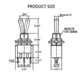 thumbnail image 4 of mxuteuk 8pcs MTS-103 3 Terminal 3 Position SPDT Mini Miniature Toggle Switch Car Dash Dashboard ON/Off/ON 5A 125V 2A 250V, 4 of 4