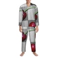 thumbnail image 3 of Fotbe Cherries laid Pattern Long Sleeve Pajama Set for Men,Sleepwear Set,2-piece Loungewear Set,Soft PJs Comfy Nightwear with Pockets-XX-Large, 3 of 7