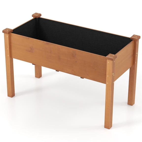 Resenkos Patio Planting Bed, Raised Garden Bed,Raised Garden Bed with Legs and Drainage Holes for Backyard-Brown
