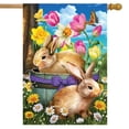 thumbnail image 2 of Briarwood Lane Spring Bunny Basket Floral House Flag, 2 of 4