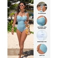 thumbnail image 4 of DOKOTOO Swimsuits for Woman Gathered Trim Tummy Control Padded Swimwear with Tie Shoulder Green S US4-6, 4 of 10