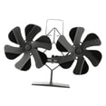 thumbnail image 1 of Ventiladores de estufa de pellets negros, no eléctricos, de doble cabezal, ahorradores de energía, quemadores de leña, accesorios para estufas, ventil 6 cuchillas, 1 of 9