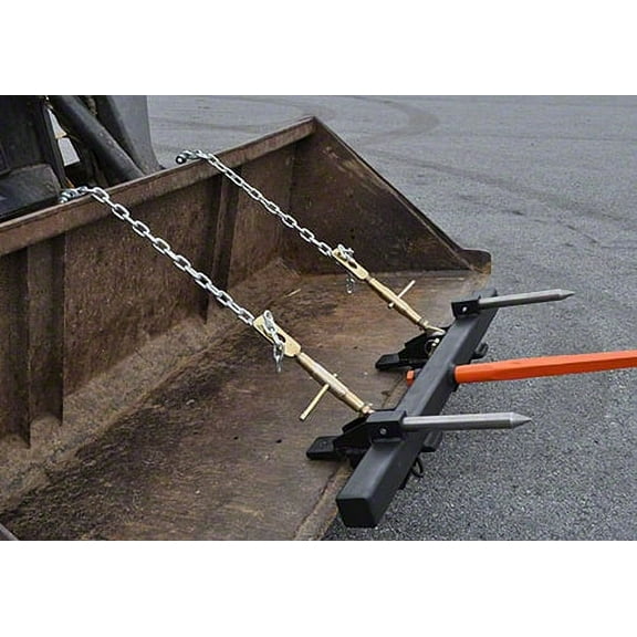 Bucket Hay Bale Spear Attachment w/ 39" Prong & Stabilizer Spikes. Rated 3000 Lb - Sr.2