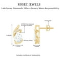 thumbnail image 4 of Rosec Jewels Lab Diamond Stud Earrings - 5X7 mm Pear Shape Diamond Earrings for Mothers Day - 1 Ct - EF-VS Grade, 18K Yellow Gold, 4 of 7