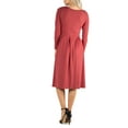 thumbnail image 2 of 24/7 Comfort Apparel Women's Midi Length Fit N Flare Pocket Dress, 2 of 4