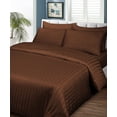 thumbnail image 2 of Hidden Zipper Closure Comforter Cover, 100% Egyptian Cotton, 300 Thread Count, Duvet Cover & 2 Pillowcases- Duvet Cover Set 3 Piece-Breathable & Comfy-Chocolate Stripe, Twin Size, 2 of 5
