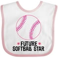 thumbnail image 3 of Inktastic Future Softball Star Sports Girls Baby Bib, 3 of 4