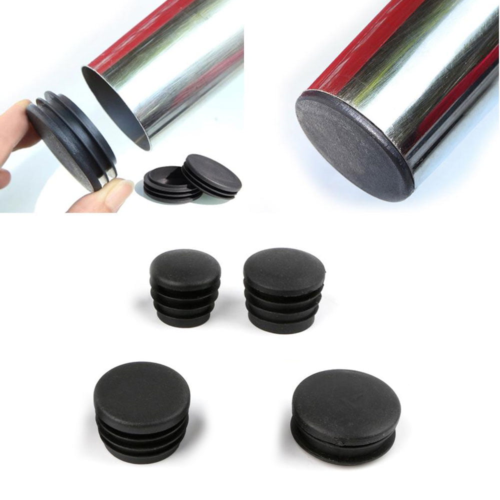 10x Black Plastic Blanking End Caps Cap Insert Plugs Bung For Round Pipe Tube UR 