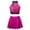 Hot Pink, variant on Kids Girls Jazz Hip Hop Street Dance Outfits Sequin Sleeveless Crop Top with Skirt Set Gold 9-10