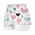 thumbnail image 5 of CPNG Girl's Athletic Skorts Sporty Skirts with Shorts Little Girl Casual Heart Print High Waisted Stretchy Skort, 5 of 7