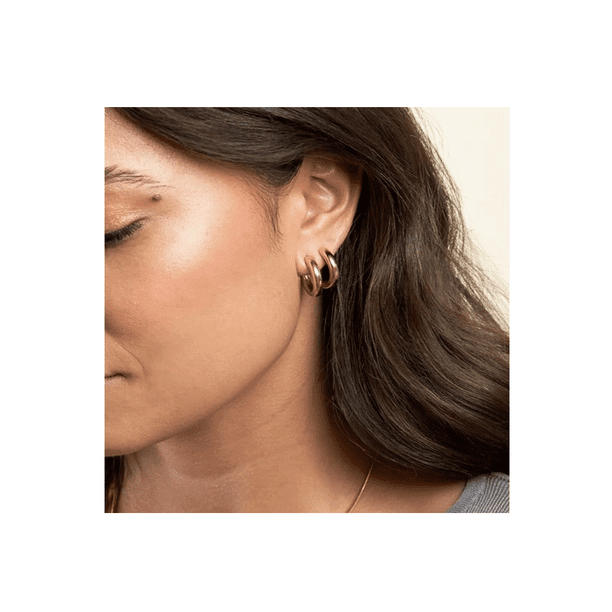 Atlas Argolla Arete Hombre Aretes De Presión Oro 14k Mujer