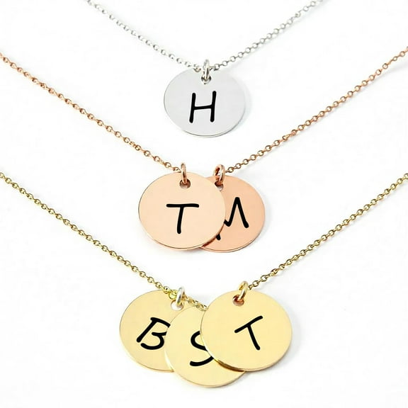 Personalized Multiple Initial Necklace for Mom Necklace for Women – Custom Monogram Charms with Kids’ Initial – Engraved Letter Family Jewelry Gift for Mother’s Day, Birthday, or Anniversary