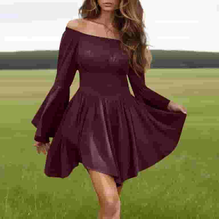 Tfeoqry Women's Off Shoulder Dress Trumpet Sleeves Renaissance Ruffle Skirt Peasant Pirate Shirt Top Outfit Burgundy, Size: Large, Red Tfeoqry Women's Off Shoulder Dress Trumpet Sleeves Renaissance Ruffle Skirt Peasant Pirate Shirt Top Outfit Burgundy, Size: Large, Red