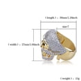 thumbnail image 4 of Sparkly Punky Rapper Trendy Skull Rings for Men Cool Iced out Hip Hop Cubic Zirconia Men Rings, 4 of 8