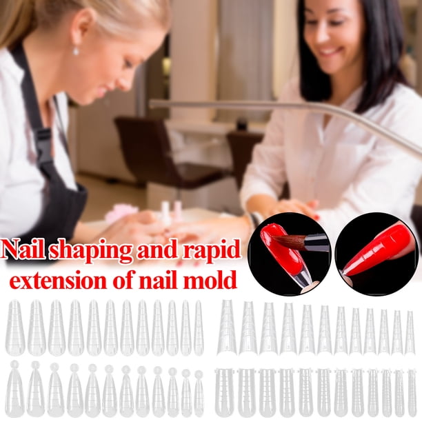 onlyliua Liquidación de Rebajas de Hoy Moldes para Uñas Alargables con Escala para Esculpir Manicura, Paquete de 60