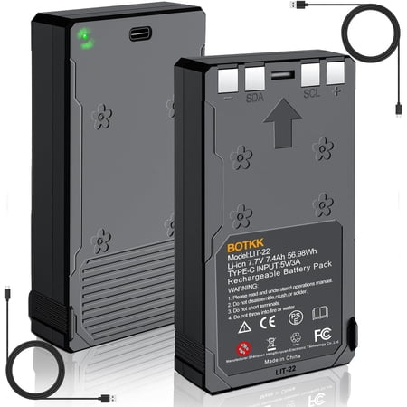 FSKE 7400mAh 2-Pack LIT-22 Rechargeable Lithium Battery Replacement for SPYPOINT Battery Pack Compatible with Spypoint Battery Flex-M S G-36 Plus Cellular Trail Cameras