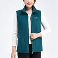 thumbnail image 5 of CUZIBR Women Winter Vest Plus Size Sleeveless Full Zipper Soft Stand Collar Solid Thick Warm Jacket Cozy Lightweight Outdoor Basic Waistcoat Daily Wear,Blue,XXL, 5 of 6