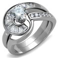 thumbnail image 1 of Alamode TK2617-8 Bague en Acier Inoxydable Sans Placage pour Femmes avec CZ de Qualité AAA en Transparent - Taille 8, 1 of 1