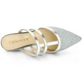 thumbnail image 4 of BLISSFUL STEP Women's Glitter Pointy Toe Flats Mules, 4 of 7