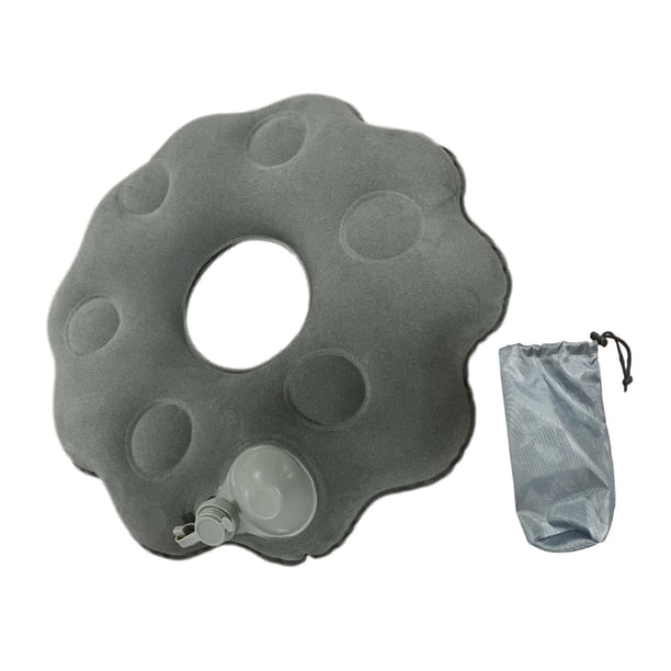 Cojín inflable con forma de donut, almohada tipo donut, fácil de limpiar, almohada flocada para el coxis, ideal para trenes, camping, sofás, oficinas prensa