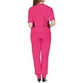 thumbnail image 3 of MLQIDK Scrubs for Women Set Plus Size Jogger Scrubs Stretchy V Neck Scrub Tops and Pants Medical Uniforms Nursing Uniforms with Pockets Hot Pink M, 3 of 4