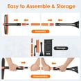 thumbnail image 2 of Snow Brush and Extendable 47.2" Ice Scraper, Snow Broom with 360° Pivoting Head and Foam Grip for Car, Orange, 2 of 7