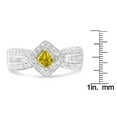 thumbnail image 5 of 14K White Gold 1ct TDW Round, Baguette and Treated Yellow Princess Diamond Tapered Ring(H-I ,I1-I2), 5 of 5