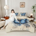 thumbnail image 5 of Feelyou Romantic Butterfly Animal Bedding Comforter Set, Western Old Fashion Twin Comforter Sets, Vintage Watercolor Artwork Reversible Bedding Set, Luxury Bedroom Decor, 2 Pieces, 5 of 9