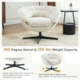 thumbnail image 2 of UHOMEPRO Swivel Accent Chair, Chenille Upholstered 360°Swivel Armchair, Reading Club Chair with Removable Cushion, Metal Base, Living Room Bedroom, Reading Corner, Beige, 2 of 6