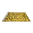 thumbnail image 2 of Ahgly Company Machine Washable Indoor Square Abstract Yellow Modern Area Rugs, 3' Square, 2 of 4