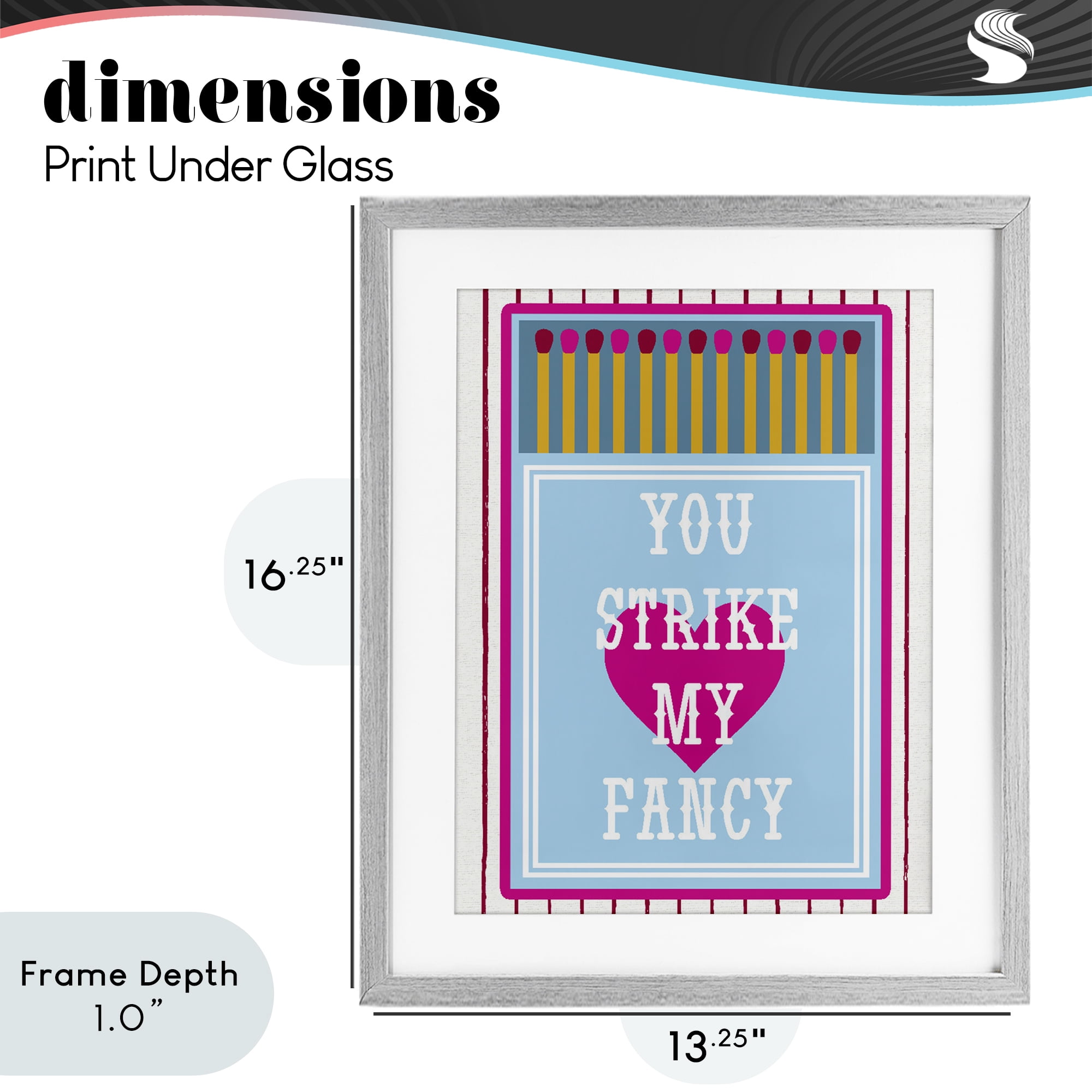 Stupell Industries You Strike My Fancy Gray Framed Print Under Glass, design by Lil' Rue