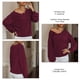 thumbnail image 5 of Prendas de Punto Mujer Cuello en V Linterna Manga Larga Suéter de Punto Suelto Camisa de Tejer Top para otoño Rojo L, 5 of 6