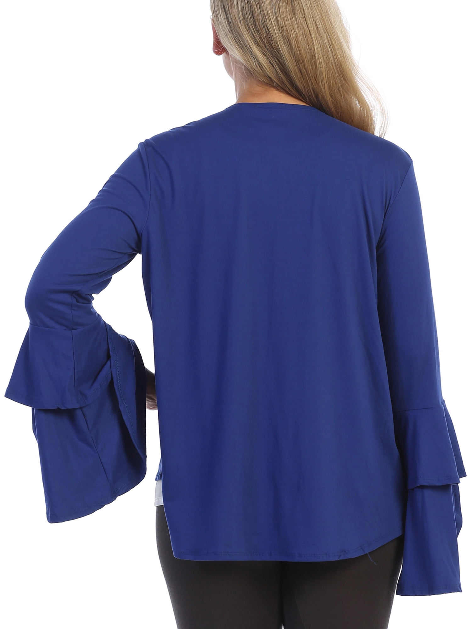 Ella Samani Women's Plus Size Double Layer Sleeve Open-Front Cardigan