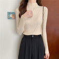 thumbnail image 1 of Suéter de punto acanalado para mujer, jersey de cuello medio alto, ropa de calle elegante delgada, Top Y2K de manga larga, Otoño e Invierno, 1 of 5