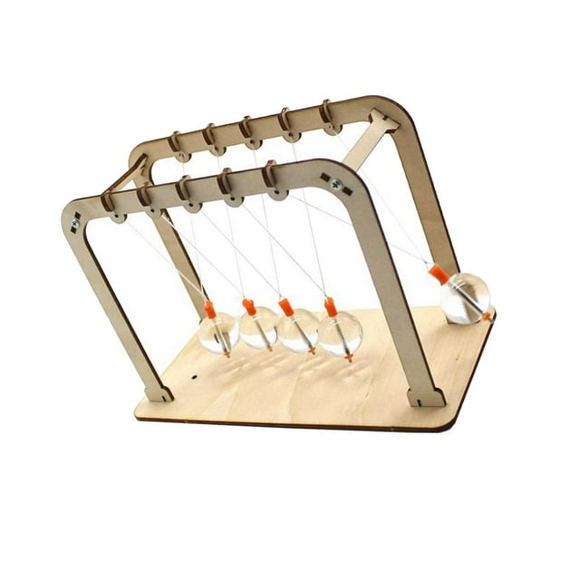 tredstone DIY Newtons Cradle Glass Balance Ball Desk Physics Science Toy Desk Pendulum