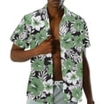 thumbnail image 4 of Yuyamidu His and Hers Matching Outfits Womens Tropical Dress Mens Aloha Shirts Short Sleeve Button Down Asymmetrical Midi Sundress, 4 of 5