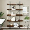 thumbnail image 4 of vidaXL Bookcase Brown oak Engineered wood, metal Medium Adjustable Feet, 4 of 9