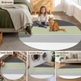 thumbnail image 6 of Grey Sage Round Living Room Rugs 3.3 ft, Green and White Striped Geometric Washable Area Rug with Non-Slip Sturdy Edge Binding Round Front Door Mat Floor Carpet for Entryway, 6 of 9