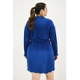 thumbnail image 3 of Vestido de satín plisado Roman Fashion Tallas Extras 12248 Azul petroleo 42, 3 of 7