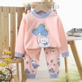 thumbnail image 2 of TOWED22 Toddler Baby Girl Boy Clothes Print Long Sleeve Sweatshirt Tops Pants Set 2pcs Fall Winter Outfits Casual Clothing(Light Blue,3-6 M), 2 of 3